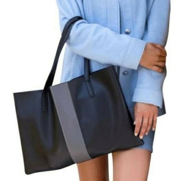 Vince Camuto Lucky Black Leather Tote - Picture 1 of 4